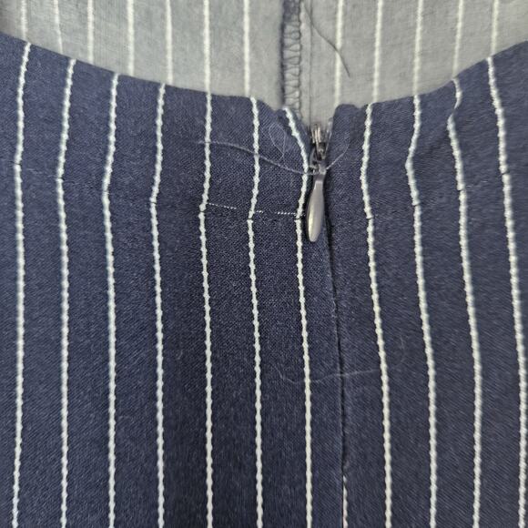 Gypsies & Moondust Medium Pinstripe Sleeveless Jumper Pockets Wide Leg Flowy - Picture 7 of 16